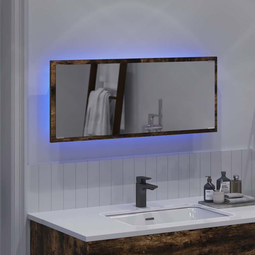vidaXL Spiegel Geräucherte Eiche 90 x 8,5 x 37 cm Holzwerkstoff
