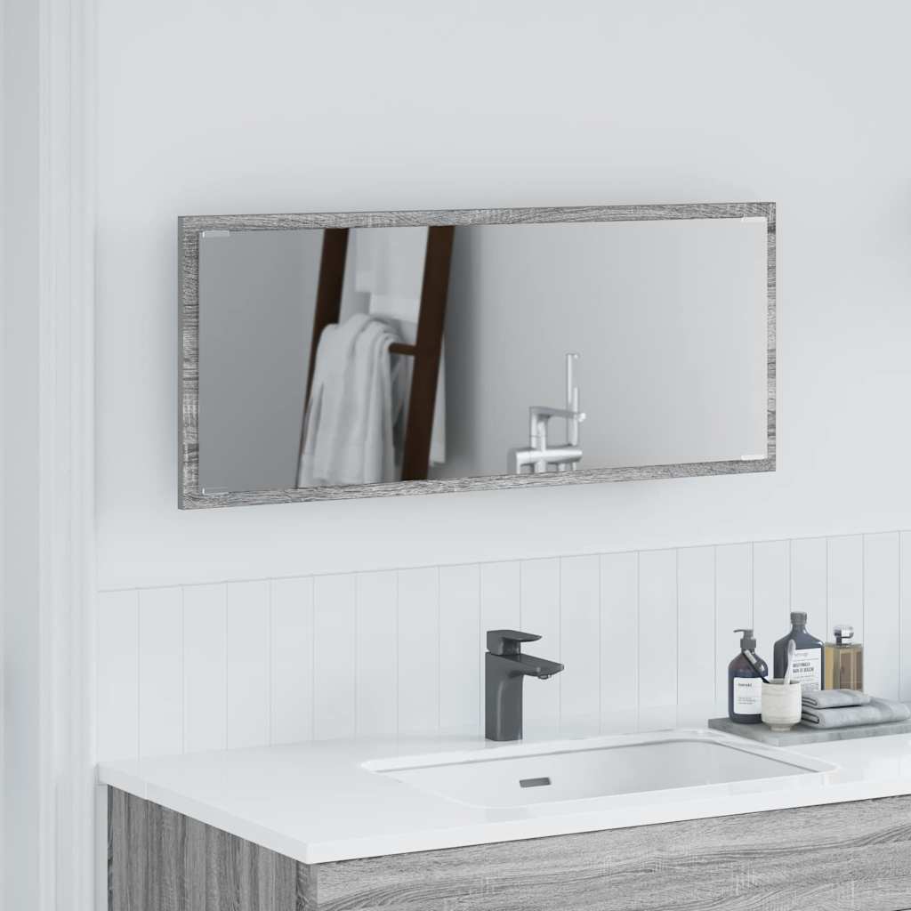 vidaXL Spiegel Graues Sonoma 90 x 8,5 x 37 cm Holzwerkstoff