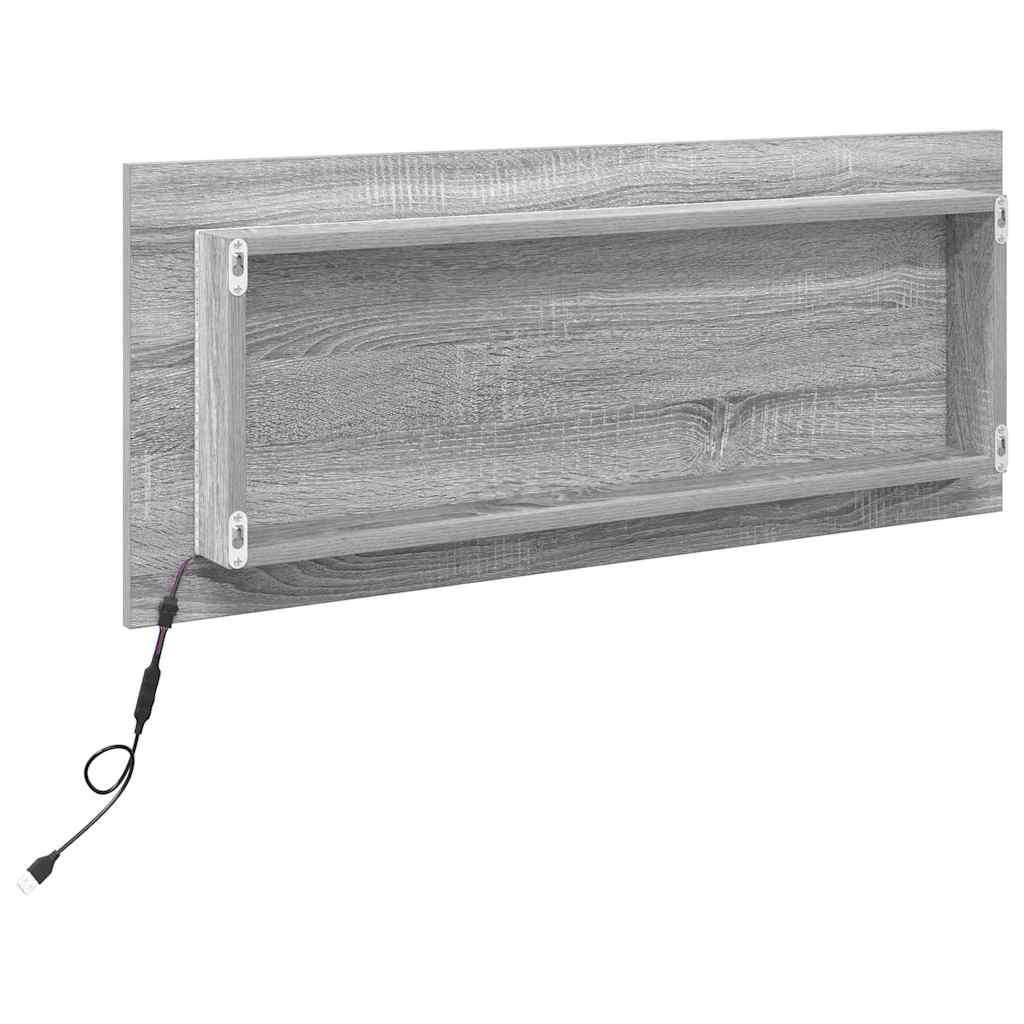 vidaXL Spiegel Graues Sonoma 90 x 8,5 x 37 cm Holzwerkstoff