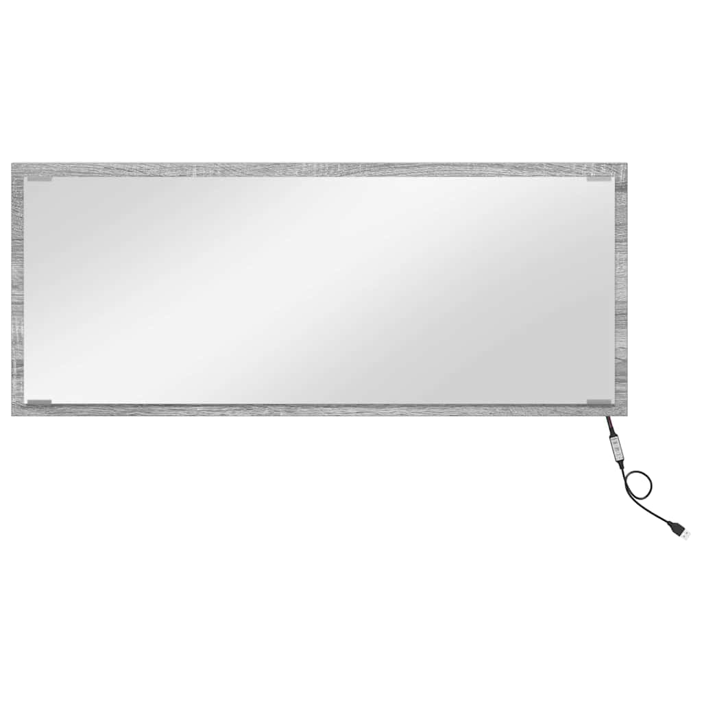 vidaXL Spiegel Graues Sonoma 90 x 8,5 x 37 cm Holzwerkstoff