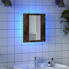 vidaXL LED-Spiegelschrank Räuchereiche 40x12x45 cm Holzwerkstoff