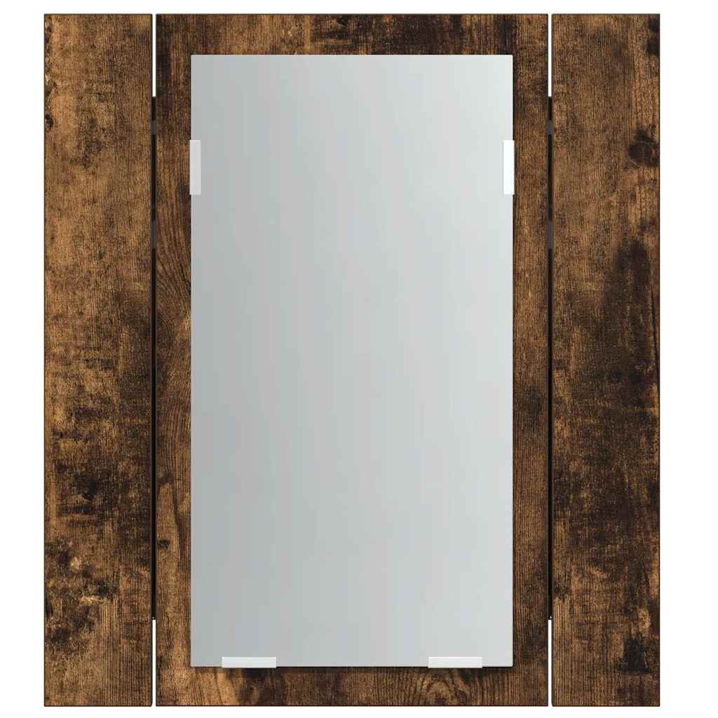 vidaXL LED-Spiegelschrank Räuchereiche 40x12x45 cm Holzwerkstoff