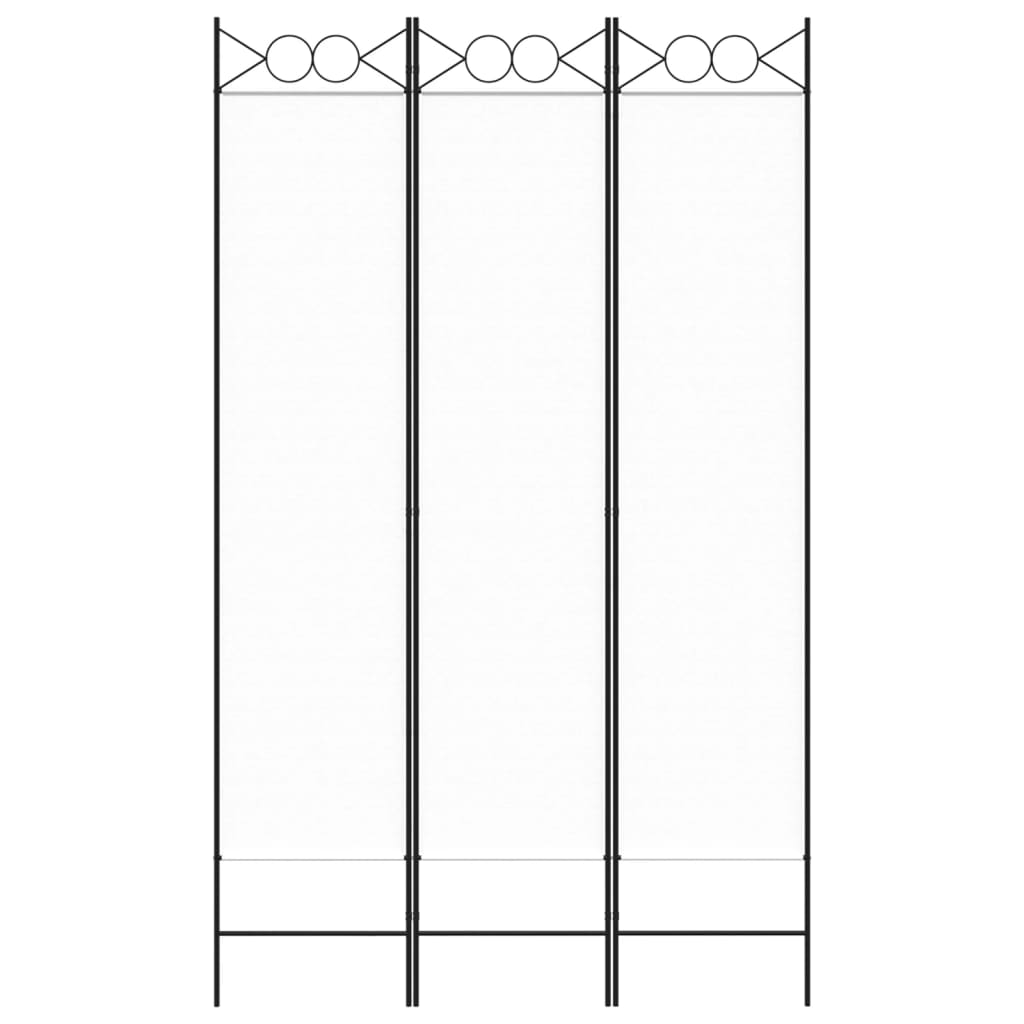 vidaXL 3-tlg. Paravent Weiß 120x200 cm Stoff