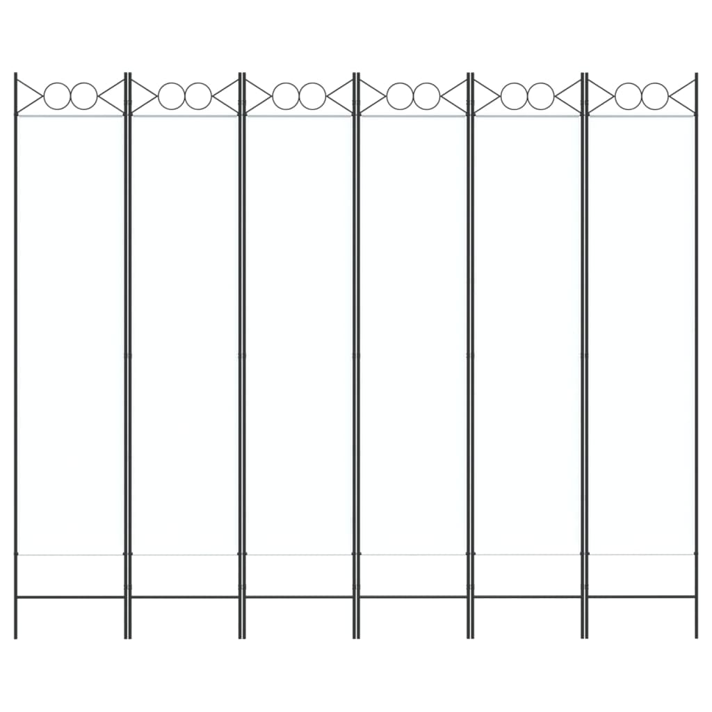 vidaXL 6-tlg. Paravent Weiß 240x200 cm Stoff