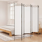 vidaXL 6-tlg. Paravent Weiß 240x200 cm Stoff