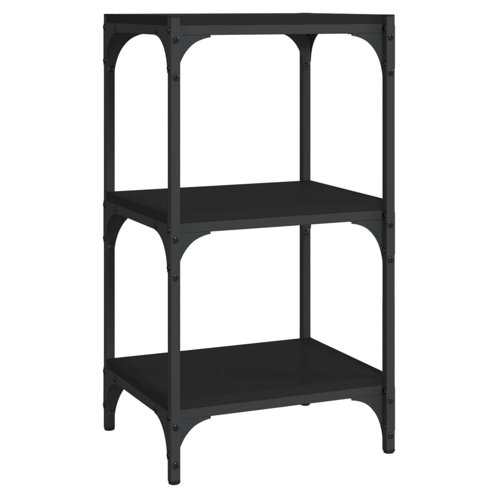 vidaXL Bücherregal Schwarz 40x33x70,5 cm Holzwerkstoff und Stahl