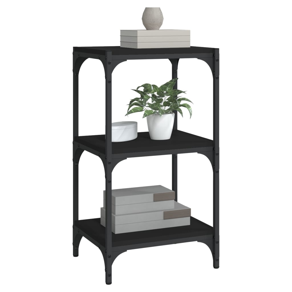 vidaXL Bücherregal Schwarz 40x33x70,5 cm Holzwerkstoff und Stahl