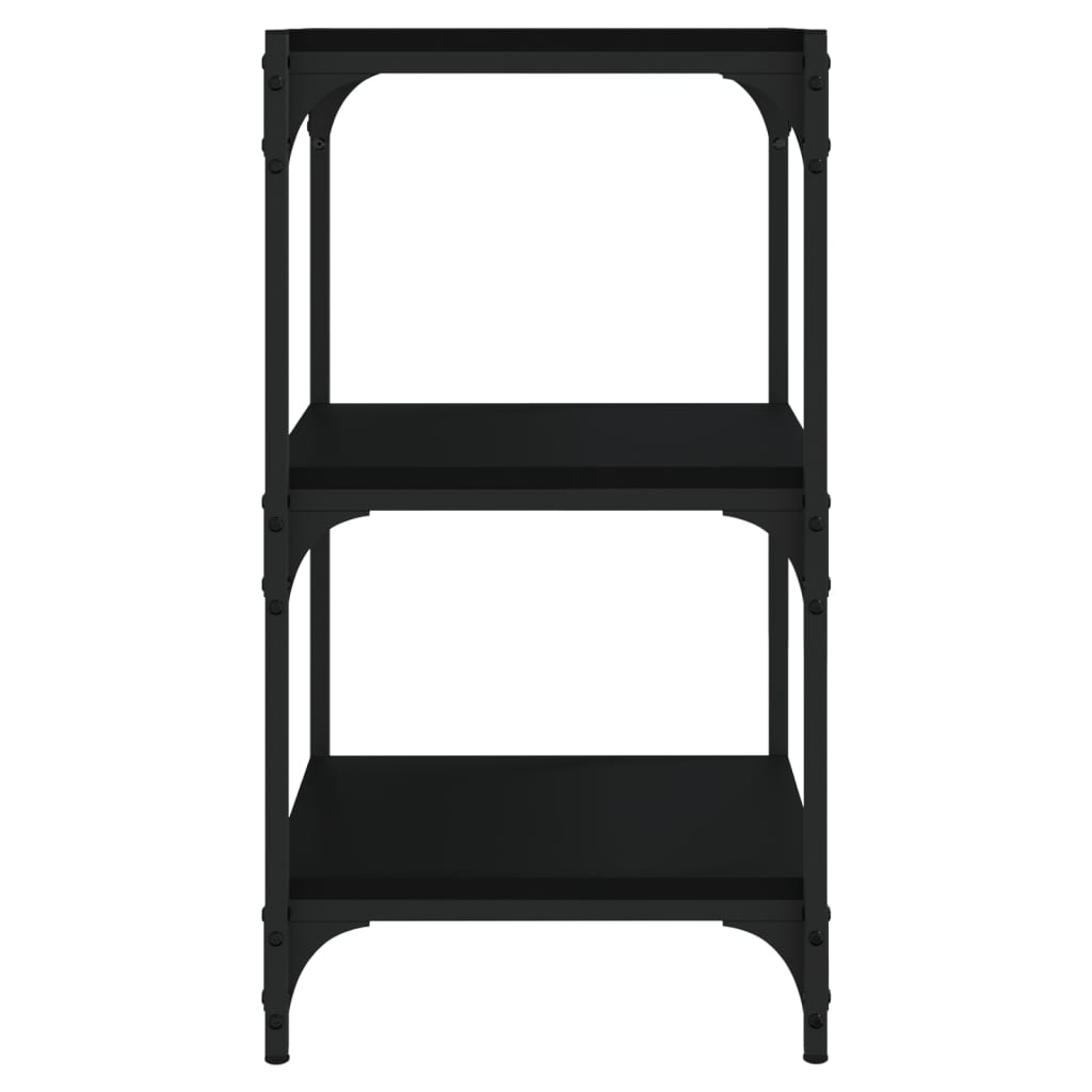 vidaXL Bücherregal Schwarz 40x33x70,5 cm Holzwerkstoff und Stahl