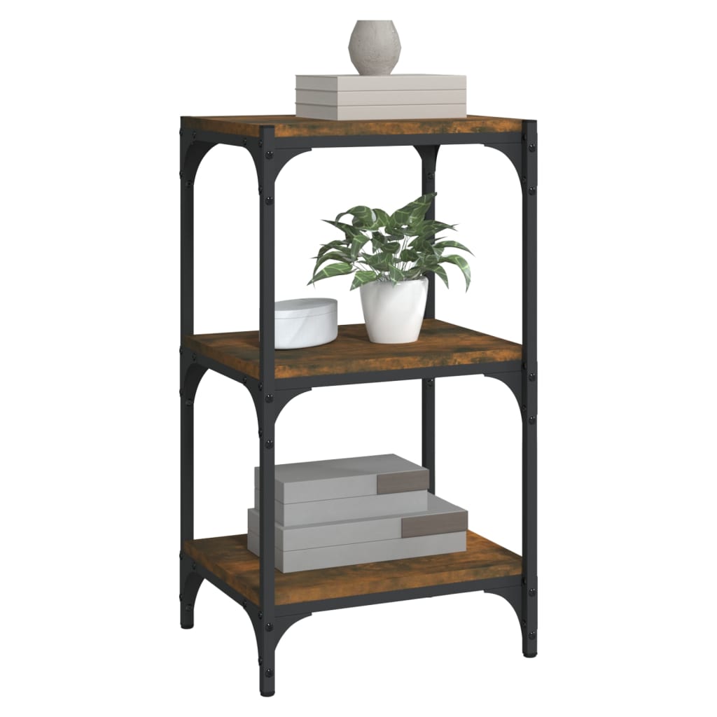 vidaXL Bücherregal Räuchereiche 40x33x70,5 cm Holzwerkstoff und Stahl