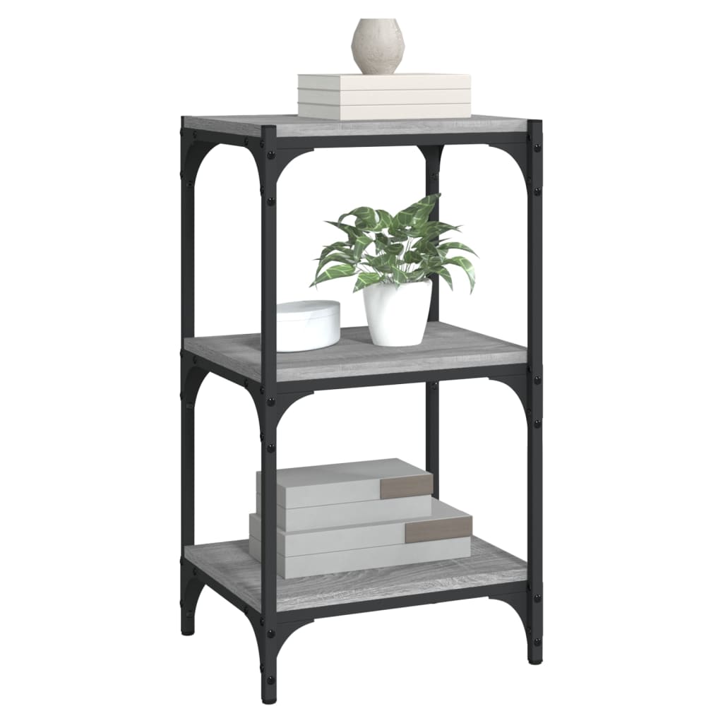 vidaXL Bücherregal Grau Sonoma 40x33x70,5 cm Holzwerkstoff und Stahl