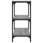 vidaXL Bücherregal Grau Sonoma 40x33x70,5 cm Holzwerkstoff und Stahl