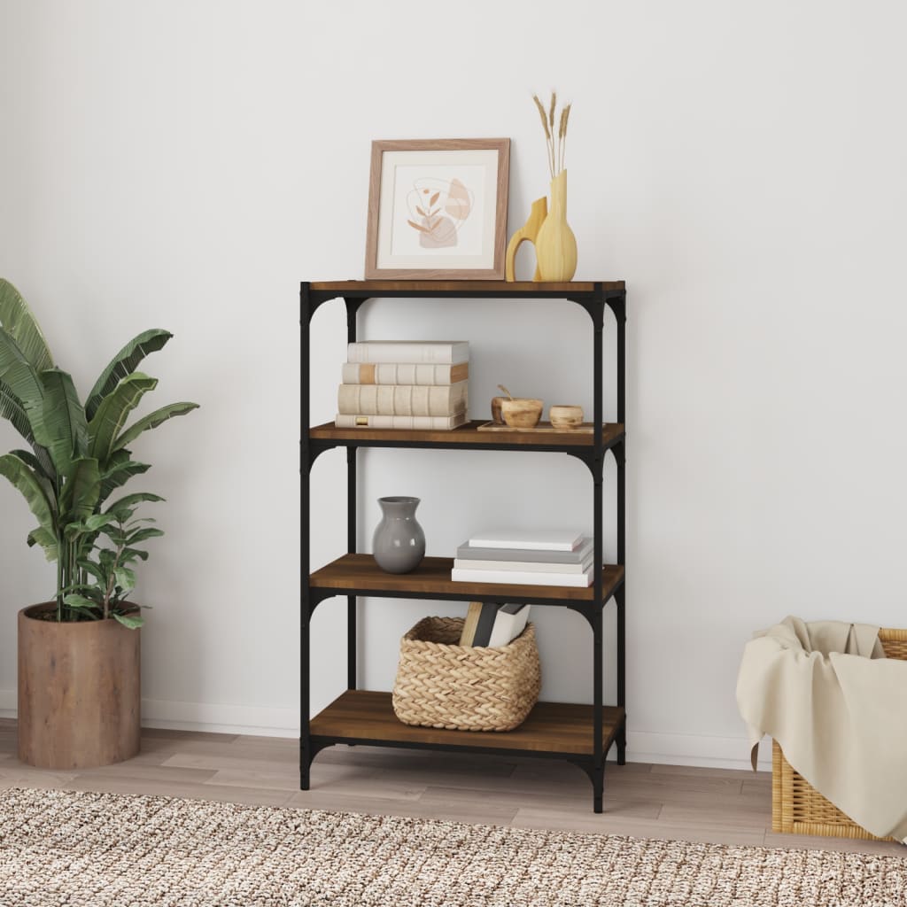 vidaXL Bücherregal Braun Eichen-Optik 60x33x100 cm Holzwerkstoff Stahl