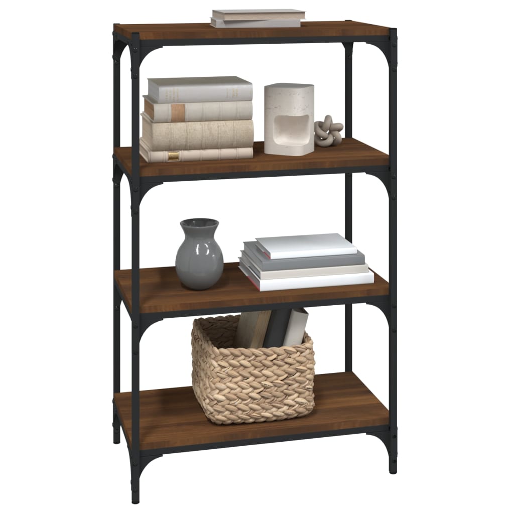 vidaXL Bücherregal Braun Eichen-Optik 60x33x100 cm Holzwerkstoff Stahl