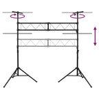 vidaXL Leuchtenstativ Schwarz 338x115x(180-300) cm Stahl