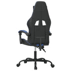 vidaXL Gaming-Stuhl Drehbar Schwarz und Blau Kunstleder