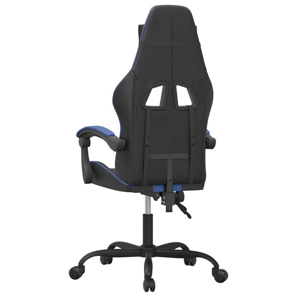 vidaXL Gaming-Stuhl Drehbar Schwarz und Blau Kunstleder