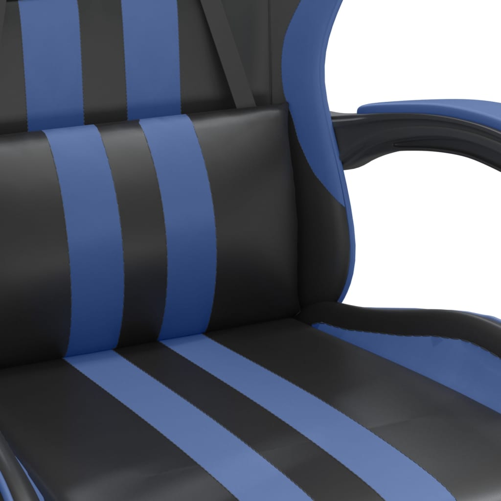 vidaXL Gaming-Stuhl Drehbar Schwarz und Blau Kunstleder