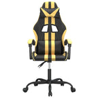 vidaXL Gaming-Stuhl Drehbar Schwarz und Golden Kunstleder