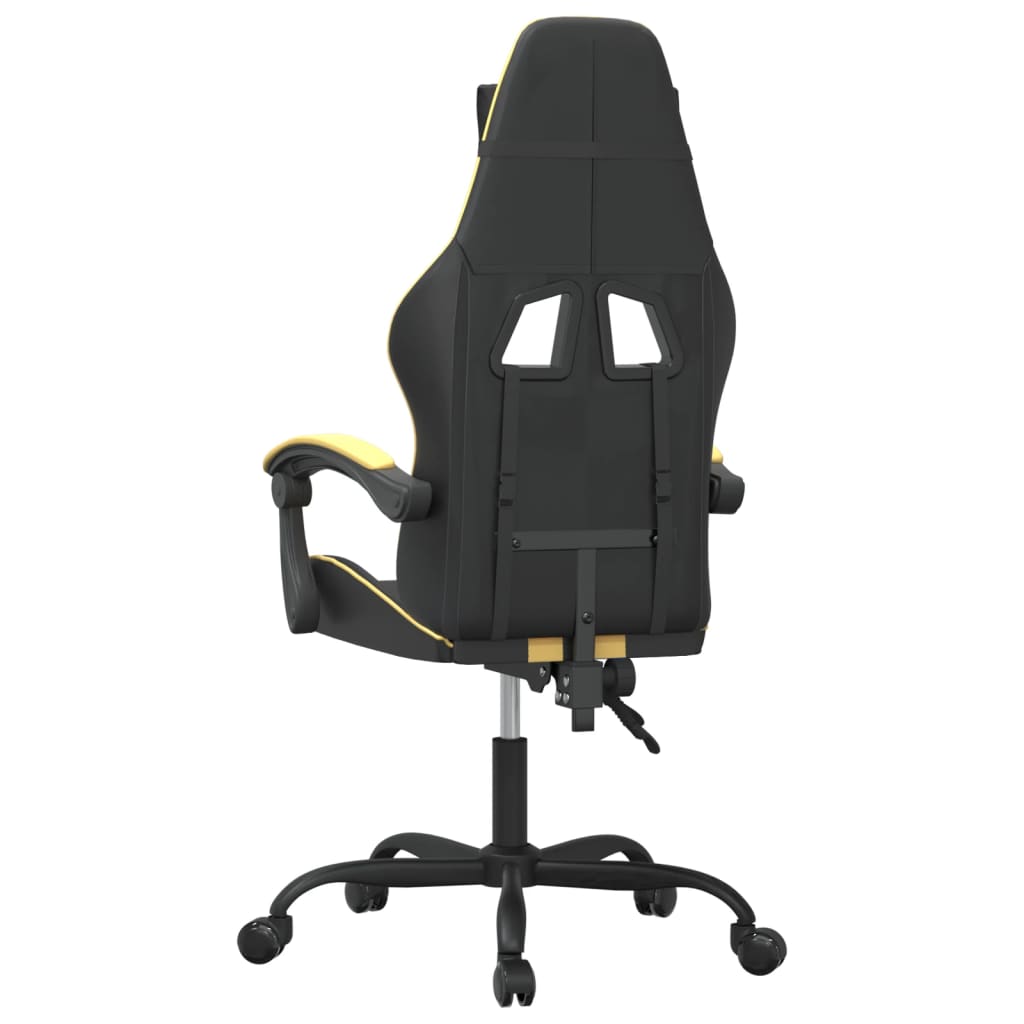 vidaXL Gaming-Stuhl Drehbar Schwarz und Golden Kunstleder