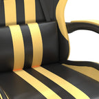vidaXL Gaming-Stuhl Drehbar Schwarz und Golden Kunstleder