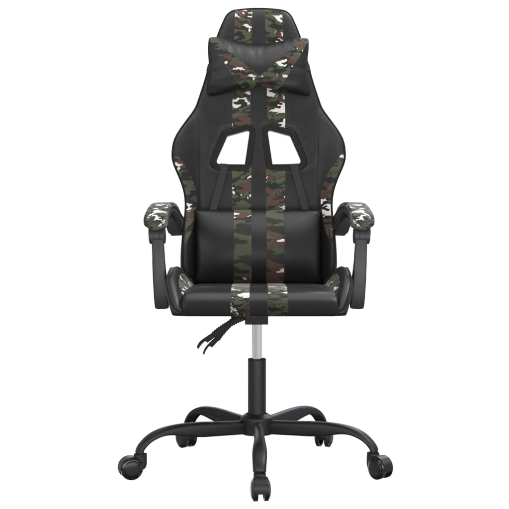 vidaXL Gaming-Stuhl Drehbar Schwarz und Tarnfarben Kunstleder