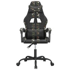 vidaXL Gaming-Stuhl Drehbar Schwarz und Tarnfarben Kunstleder