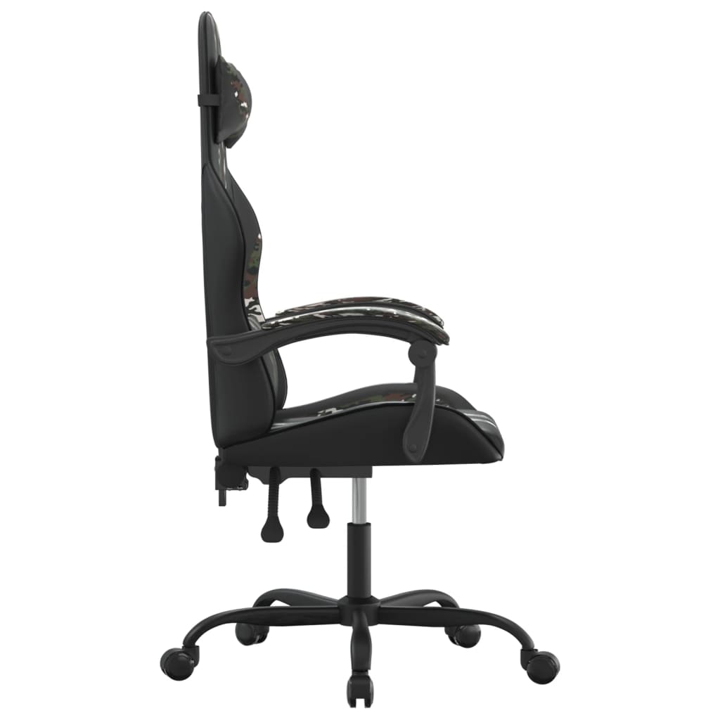 vidaXL Gaming-Stuhl Drehbar Schwarz und Tarnfarben Kunstleder