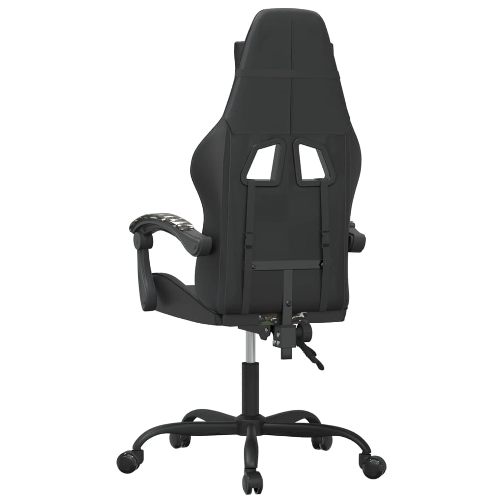 vidaXL Gaming-Stuhl Drehbar Schwarz und Tarnfarben Kunstleder