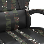 vidaXL Gaming-Stuhl Drehbar Schwarz und Tarnfarben Kunstleder
