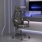 vidaXL Gaming-Stuhl Drehbar Schwarz und Tarnfarben Kunstleder