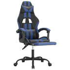 vidaXL Gaming-Stuhl mit Fußstütze Drehbar Schwarz & Blau Kunstleder