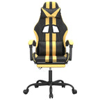 vidaXL Gaming-Stuhl mit Fußstütze Drehbar Schwarz & Golden Kunstleder