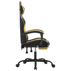 vidaXL Gaming-Stuhl mit Fußstütze Drehbar Schwarz & Golden Kunstleder