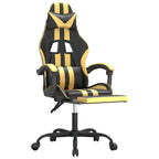 vidaXL Gaming-Stuhl mit Fußstütze Drehbar Schwarz & Golden Kunstleder