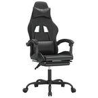 vidaXL Gaming-Stuhl mit Fußstütze Drehbar Schwarz Kunstleder