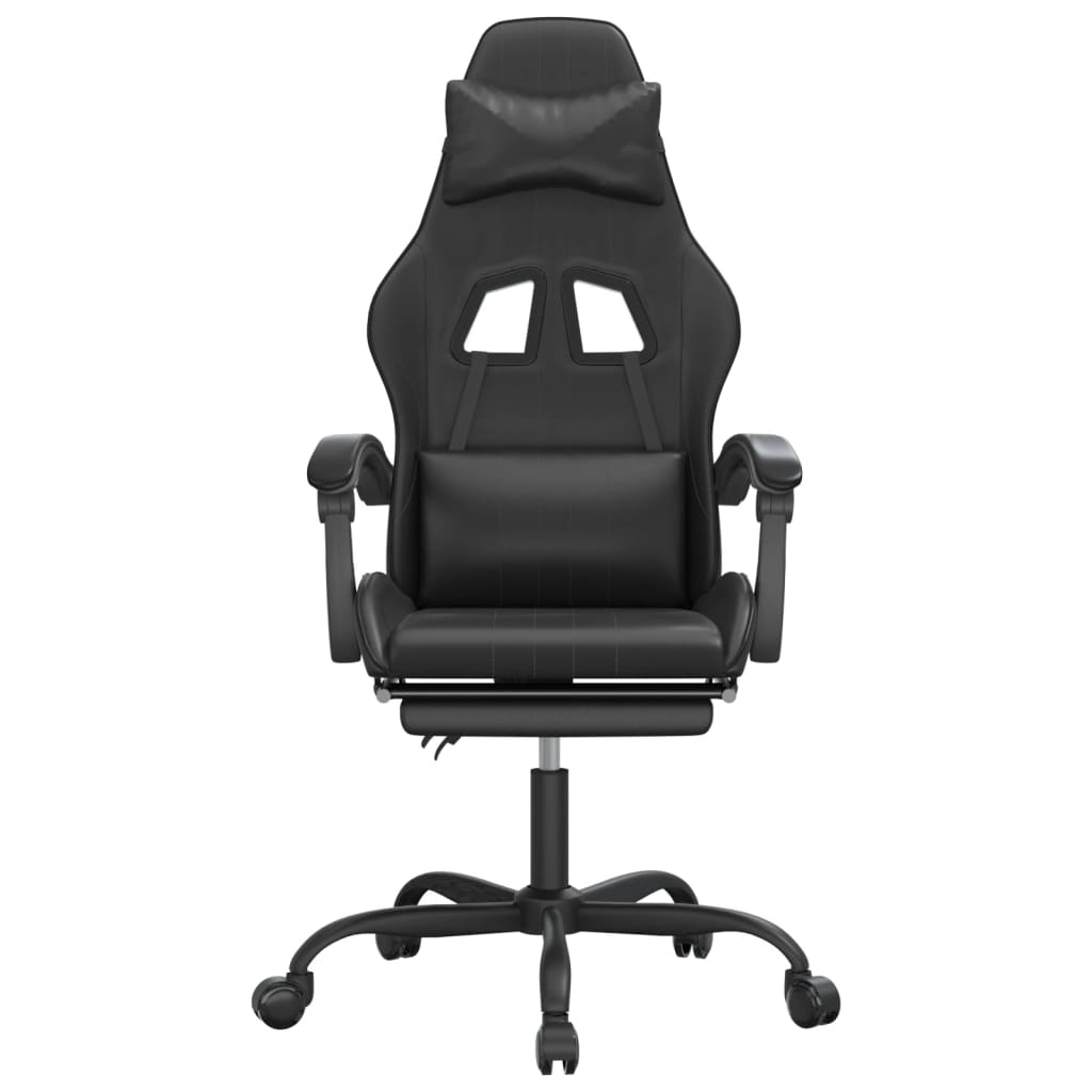 vidaXL Gaming-Stuhl mit Fußstütze Drehbar Schwarz Kunstleder