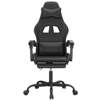 vidaXL Gaming-Stuhl mit Fußstütze Drehbar Schwarz Kunstleder