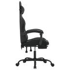 vidaXL Gaming-Stuhl mit Fußstütze Drehbar Schwarz Kunstleder