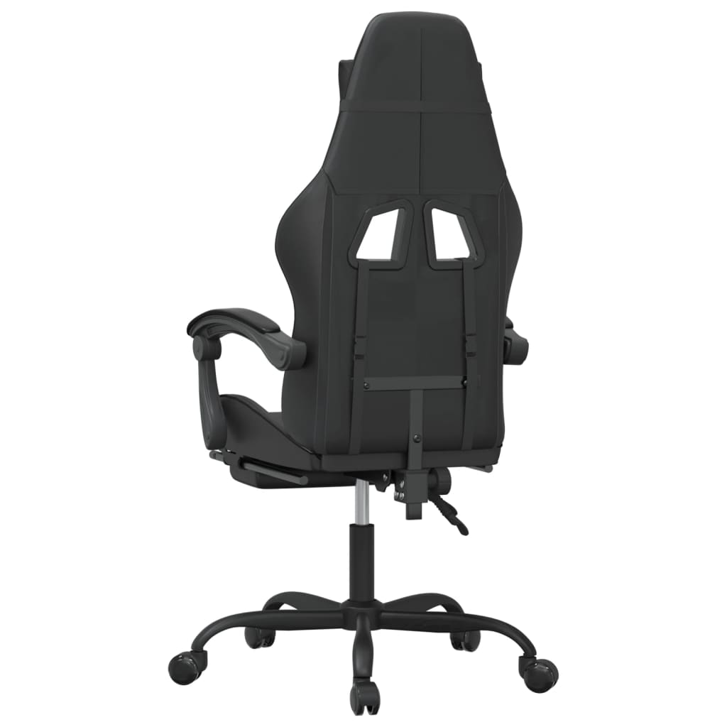 vidaXL Gaming-Stuhl mit Fußstütze Drehbar Schwarz Kunstleder