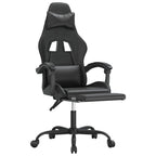 vidaXL Gaming-Stuhl mit Fußstütze Drehbar Schwarz Kunstleder