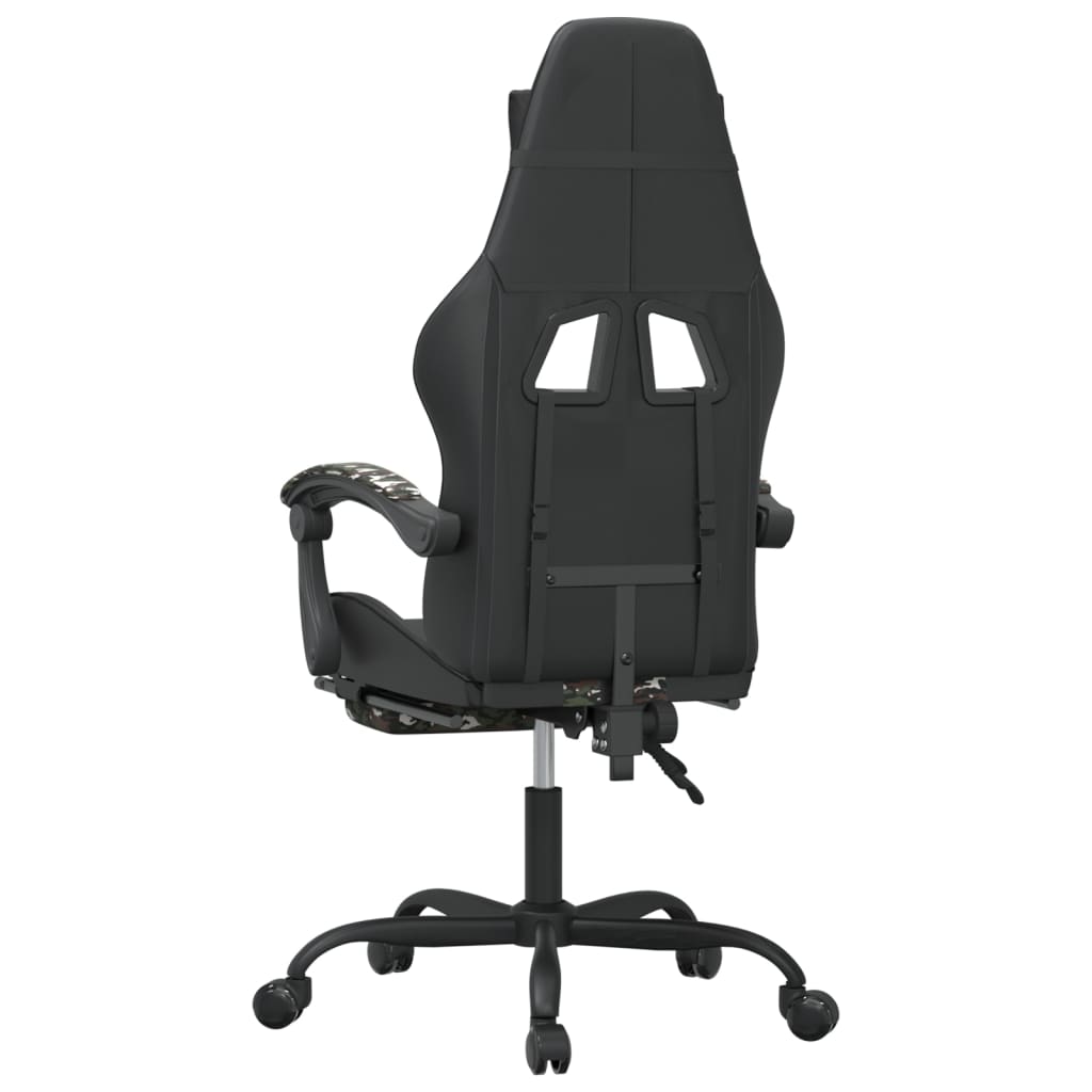 vidaXL Gamingstuhl mit Fußstütze Drehbar Schwarz Tarnfarben Kunstleder