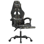vidaXL Gamingstuhl mit Fußstütze Drehbar Schwarz Tarnfarben Kunstleder