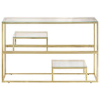 vidaXL Konsolentisch Golden Edelstahl und Hartglas