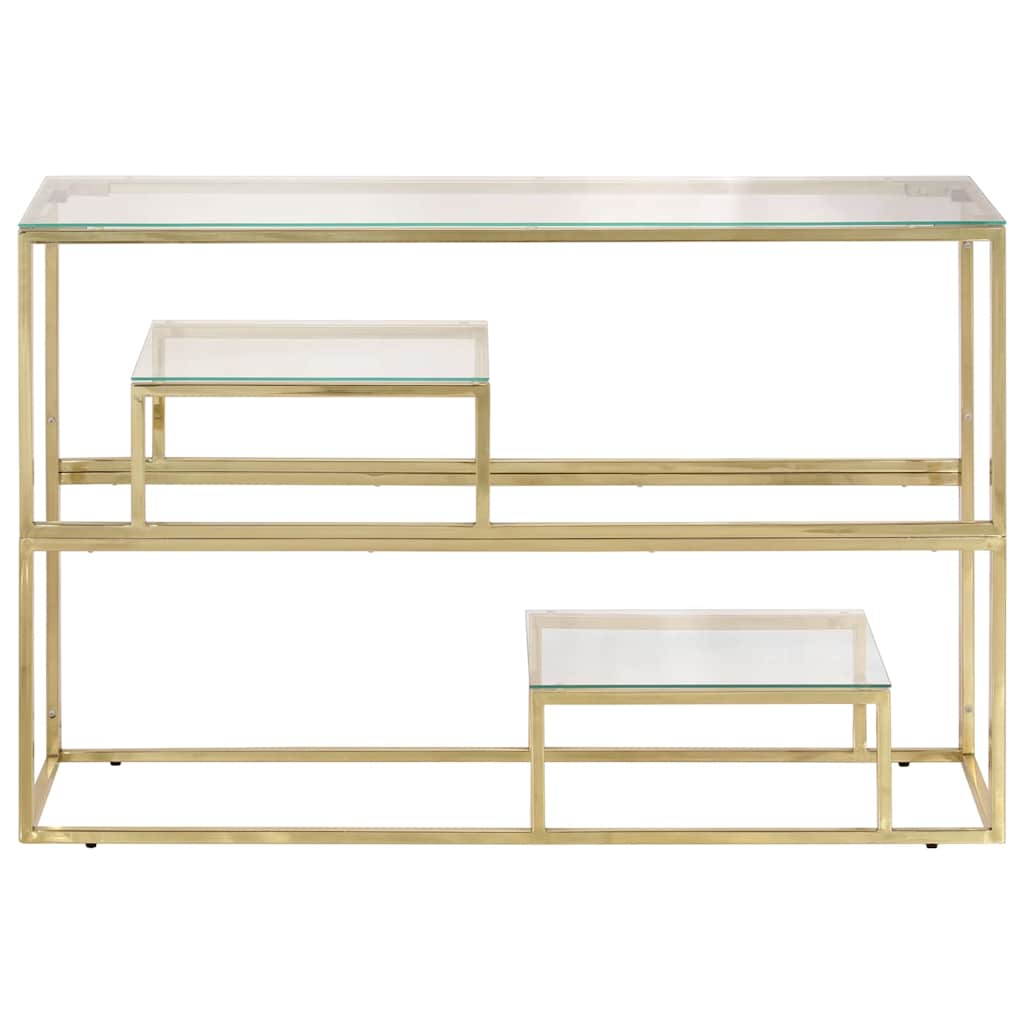 vidaXL Konsolentisch Golden Edelstahl und Hartglas