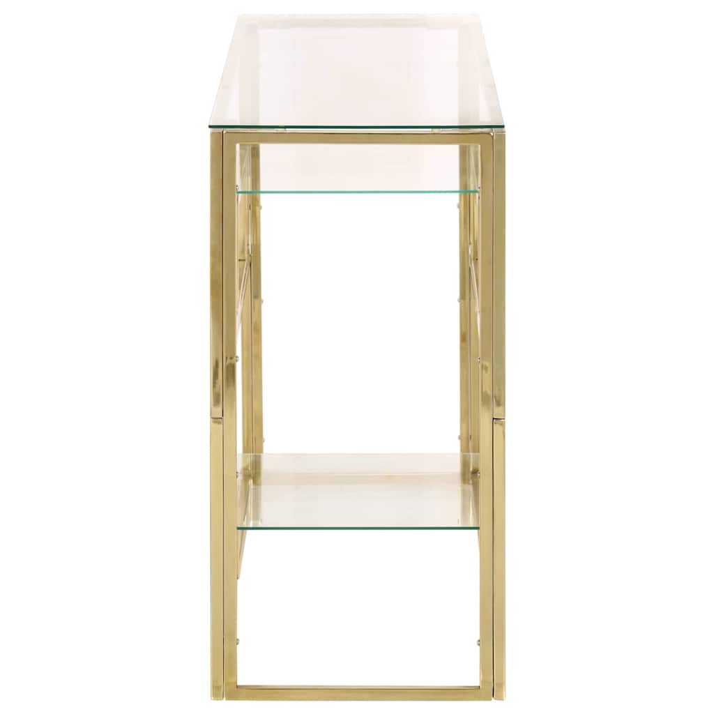 vidaXL Konsolentisch Golden Edelstahl und Hartglas