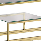 vidaXL Konsolentisch Golden Edelstahl und Hartglas