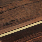 vidaXL Couchtisch Golden Edelstahl und Massive Holzschwellen