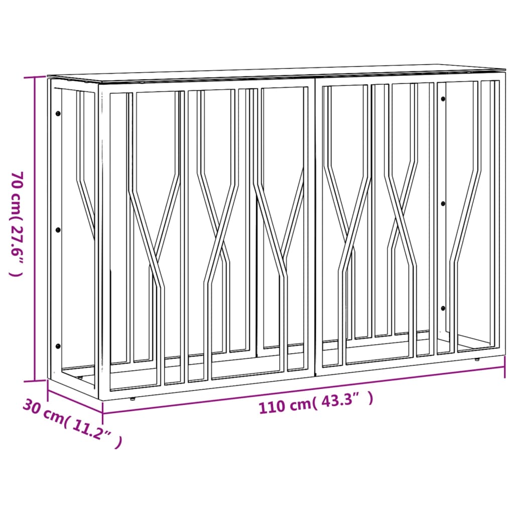 vidaXL Konsolentisch 110x30x70 cm Edelstahl und Glas