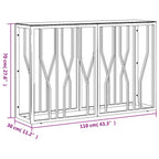 vidaXL Konsolentisch 110x30x70 cm Edelstahl und Glas