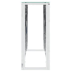 vidaXL Konsolentisch Silbern 110x30x70 cm Edelstahl und Glas